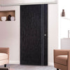 Premium Single Sliding Door & Wall Track - Zanzibar Ash Grey Door - Prefinished