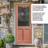 2XG Exterior Hardwood Back Door - Reeded Toughened Double Glazing