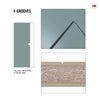 V-Line® Grooved Flush Door Pair V037 - Premium Primed - Six Colour Options