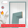 Made to Size Thruframe Interior Sage Sky Primed Door Lining Frame and Modern Architrave Set - Suits Double Fire Doors