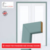 Made to Size Thruframe Interior Sage Sky Primed Door Lining Frame and Simple Architrave Set - Suits Double Doors