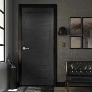 Image: Seville Brushed Black Oak Fire Internal Door - 1/2 Hour Fire Rated