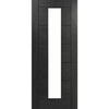 Seville Brushed Black Oak Internal Door - Clear Glass