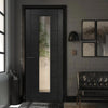 Seville Brushed Black Oak Internal Door - Clear Glass