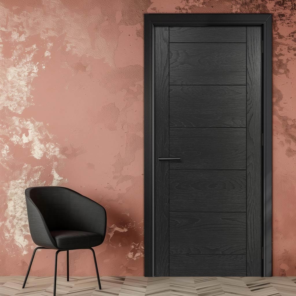 Seville Brushed Black Oak Internal Door