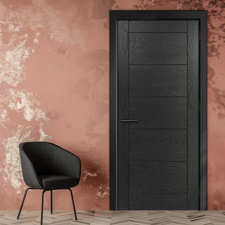 Image: Seville Brushed Black Oak Internal Door