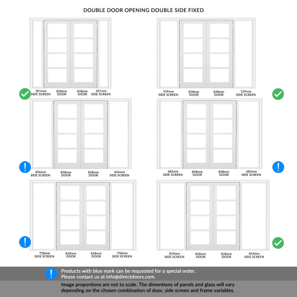 ThruEasi White Room Divider - Shaker Clear Glass Primed Door Pair with