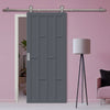 Sirius Tubular Stainless Steel Track & Solid Wood Door - Eco-Urban® Caledonia 10 Panel Door DD6433 - 6 Colour Options