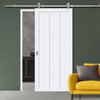 Sirius Tubular Stainless Steel Track & Solid Wood Door - Eco-Urban® Cornwall 3 Panel Door DD6404 - 6 Colour Options