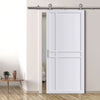 Sirius Tubular Stainless Steel Track & Solid Wood Door - Eco-Urban® Glasgow 6 Panel Door DD6314 - 6 Colour Options