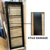 OUTLET - Soho 4 Pane Black Primed Internal Door - Clear Glass - Stile, Top and Bottom Corner Damage