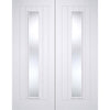 Mexicano Internal Door Pair - Clear Glass - White Primed