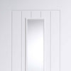 Mexicano Internal Door - Vertical Lining Clear Glass - White Primed