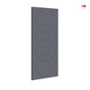 Top Mounted Black Sliding Track & Solid Wood Double Doors - V-Line® Grooved Flush Doors V011 - Premium Primed - Six Colour Options