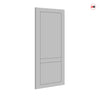 Top Mounted Black Sliding Track & Solid Wood Double Doors - V-Line® Grooved Flush Doors V084 - Premium Primed - Six Colour Options