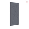 Top Mounted Black Sliding Track & Solid Wood Door - V-Line® Grooved Flush Door V020 - Premium Primed - Six Colour Options