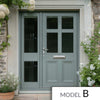 Exterior Colonial Front Door with Single Sidelight - Customisable: Size, Colour, Glass and Sidelight Options