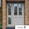 Exterior Colonial Front Door with Single Sidelight - Customisable: Size, Colour, Glass and Sidelight Options