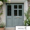 Exterior Colonial 4L 2P Front Door with Single Sidelight - Customisable: Size, Colour, Glass and Sidelight Options