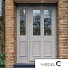 Exterior Colonial Front Door with Single Sidelight - Customisable: Size, Colour, Glass and Sidelight Options