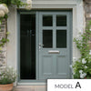 Exterior Colonial 4L 2P Front Door with Single Sidelight - Customisable: Size, Colour, Glass and Sidelight Options