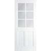 EasiKit Internal Door and Frame Kit - Canterbury 6 Pane 2 Panel Internal Door - Clear Glass - White Primed