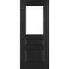 Windsor Internal Door Black Prefinished - Clear Bevelled Glass