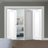 Three Folding Doors & Frame Kit - Pattern 10 Style Panel 2+1 - White Primed