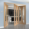 Bespoke Thrufold Verona Oak Glazed Folding 2+1 Door