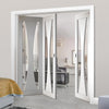 Bespoke Thrufold Verona White Primed Glazed Folding 2+1 Door