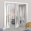 Bespoke Thrufold Verona White Primed Glazed Folding 2+1 Door