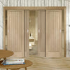 Bespoke Thruslide Suffolk Oak - 4 Sliding Doors and Frame Kit