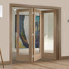 Bespoke Thrufold Pattern 10 1L Shaker Oak Glazed Folding 3+0 Door