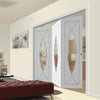 Bespoke Thrufold Pesaro White Primed Glazed Folding 3+0 Door