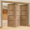 Bespoke Thrufold Shaker Oak 4 Panel Folding 3+0 Door - Prefinished