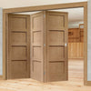 Bespoke Thrufold Shaker Oak 4 Panel Folding 3+0 Door - Prefinished