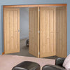 Four Folding Doors & Frame Kit - Coventry Contemporary Panel Oak 3+1 - Unfinished