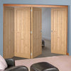 Four Folding Doors & Frame Kit - Coventry Contemporary Panel Oak 3+1 - Unfinished