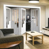 Four Folding Doors & Frame Kit - Coventry 3+1 - Clear Glass - White Primed