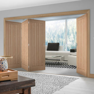 Image: Four Folding Doors & Frame Kit - Belize Oak 3+1 - Prefinished