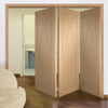 Bespoke Thrufold Pesaro Oak Flush Folding 3+0 Door - Prefinished