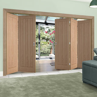 Image: Five Folding Doors & Frame Kit - Belize Oak 3+2 - Prefinished