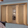 Six Folding Doors & Frame Kit - Coventry Contemporary Panel Oak 3+3 - Unfinished