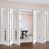 Bespoke Thrufold Palermo 1L White Primed Glazed Folding 3+3 Door