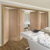 Bespoke Thrufold Suffolk Oak Folding 3+3 Door - Vertical Lining - Prefinished