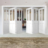 Bespoke Thrufold Malton Shaker White Primed Glazed Folding 3+3 Door