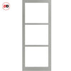 Room Divider - Handmade Eco-Urban® Manchester Door Pair DD6306F - Frosted Glass - Premium Primed - Colour & Size Options