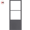 Bespoke Room Divider - Eco-Urban® Berkley Door Pair DD6309F - Frosted Glass with Full Glass Sides - Premium Primed - Colour & Size Options