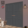 Arran 5 Panel Solid Wood Internal Door Pair UK Made DD6432 - Eco-Urban® Stormy Grey Premium Primed