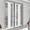 Bespoke Handmade Eco-Urban® Avenue 2 Pane 1 Panel Double Evokit Pocket Door DD6410G Clear Glass - Colour Options